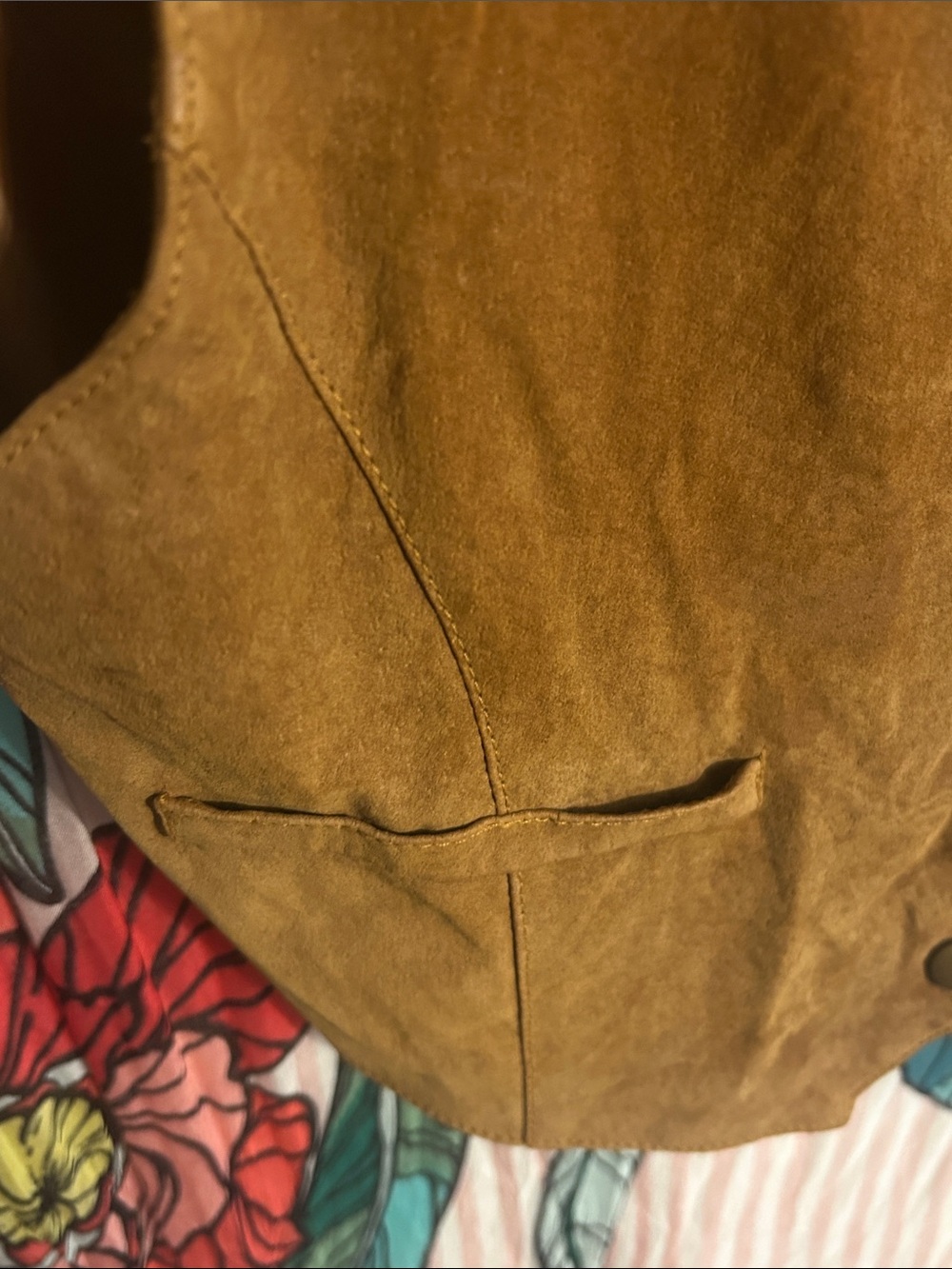 Vintage Beyond Leather Tan Suede Vest SZ S EUVC western unisex - Picture 7 of 12